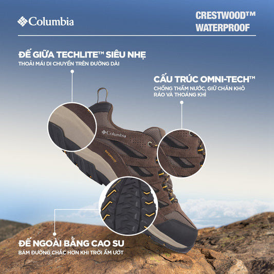 Giày Thể Thao Đa Năng Nam Columbia Crestwood™ Waterproof (Phiên Bản Mới Nhất 2024) - Nâu - Supersports Vietnam