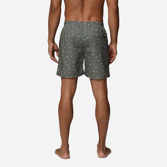 Quần Ngắn Thể Thao Nam Columbia Pfg Rambler™ Printed Water - Xám - Supersports Vietnam