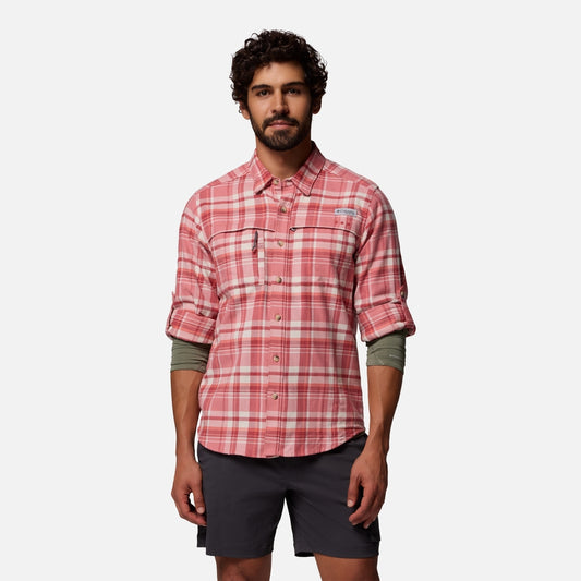 Áo Sơ Mi Tay Dài Nam Columbia Pfg Wild Cast Flannel - Hồng - Supersports Vietnam