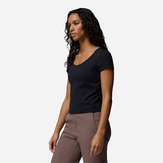 Áo Thun Nữ Columbia Pinetown Canyon™ Rib Short Sleeve - Đen - Supersports Vietnam