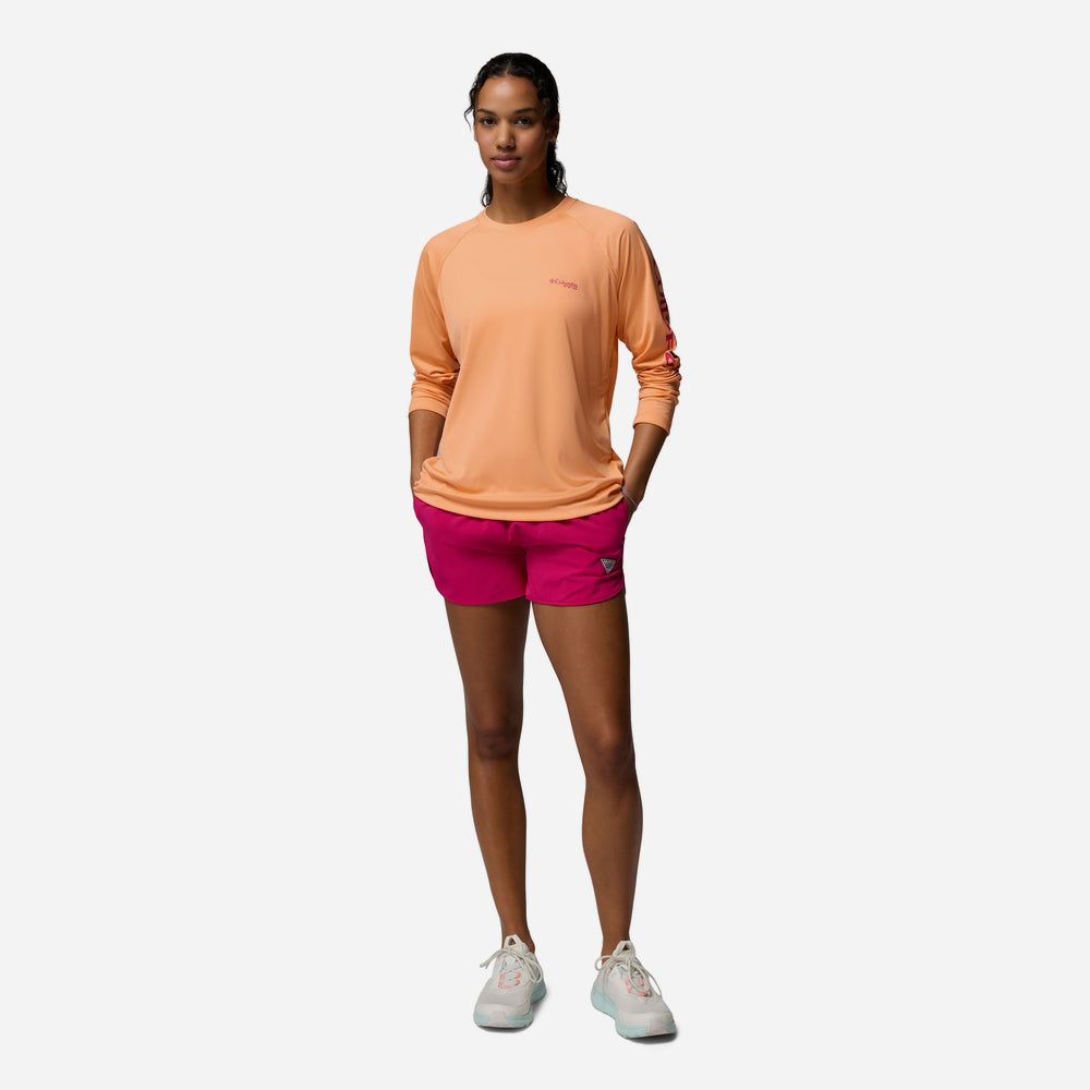 Áo Thun Nữ Columbia Tidal Tee™ II Long Sleeve - Cam - Supersports Vietnam