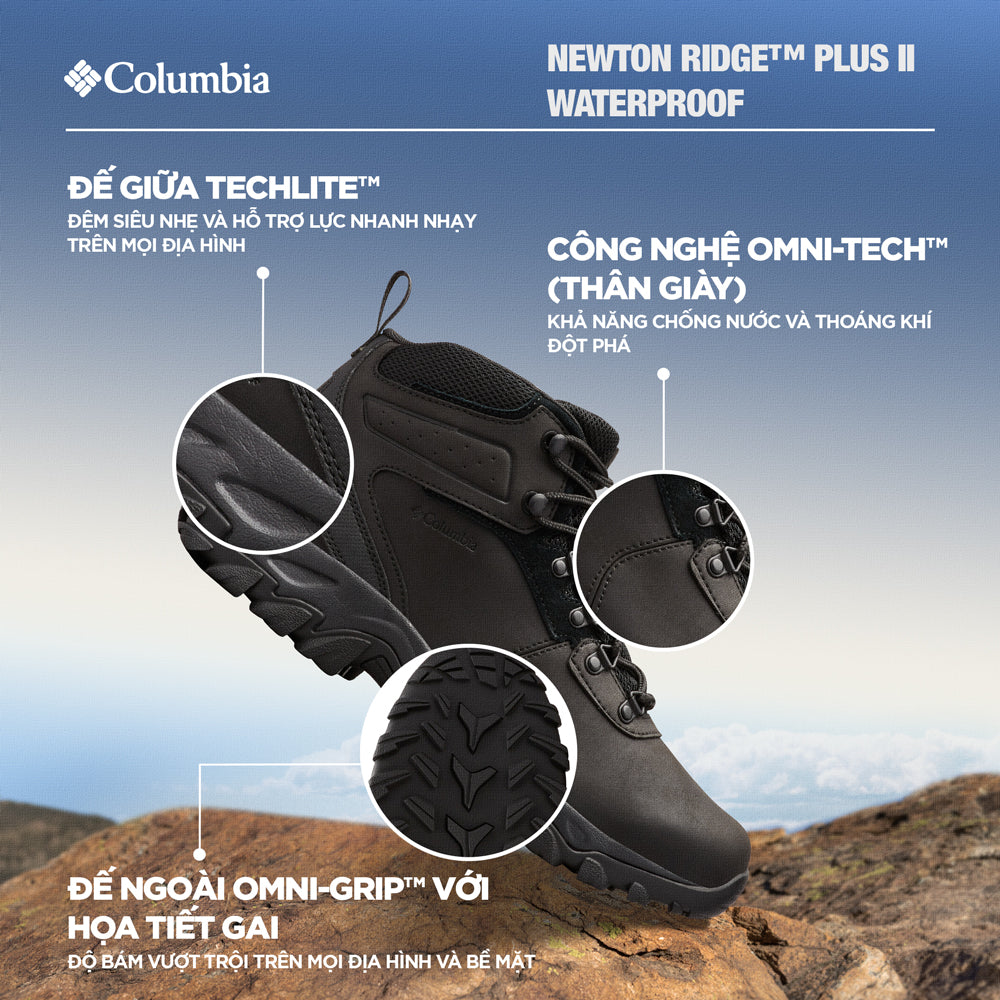 Giày Leo Núi Nam Columbia Newton Ridge™ Plus Ii Waterproof - Đen - Supersports Vietnam
