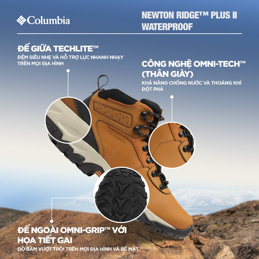 Giày Leo Núi Nam Columbia Newton Ridge™ Plus Ii Waterproof (Phiên Bản Mới Nhất 2024) - Nâu - Supersports Vietnam