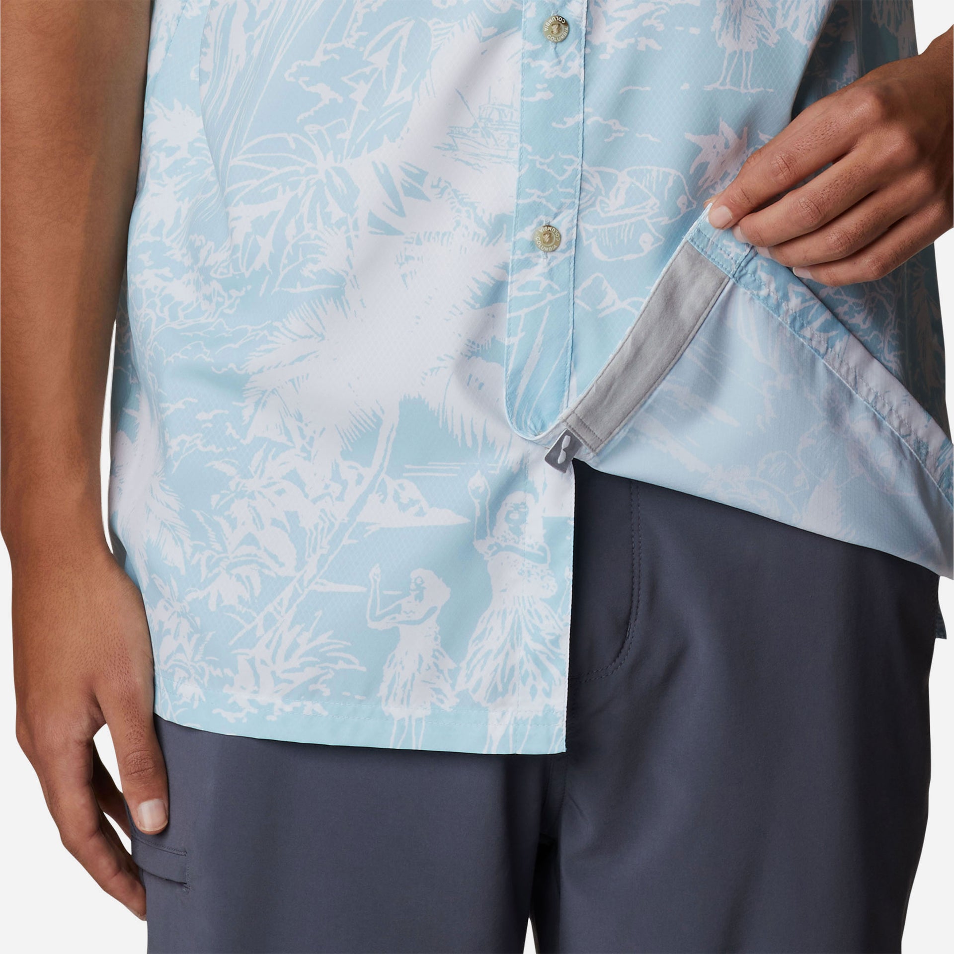 Áo Sơ Mi Ngắn Tay Chống Nắng Nam Columbia Super Slack Tide™ Camp - Xanh Dương - Supersports Vietnam