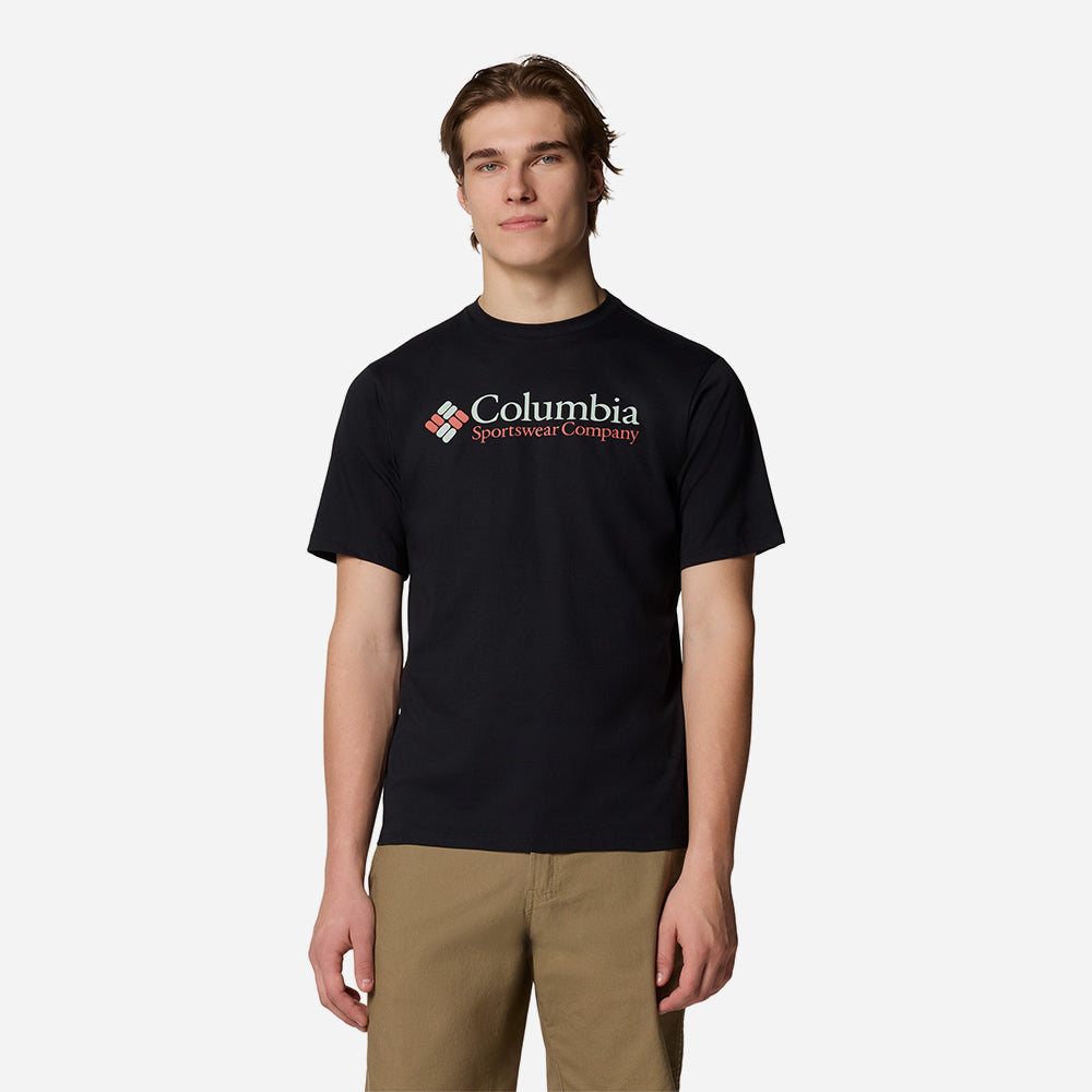 Áo Thun Tay Ngắn Nam Columbia Csc Basic Logo™ Sleeve - Đen - Supersports Vietnam