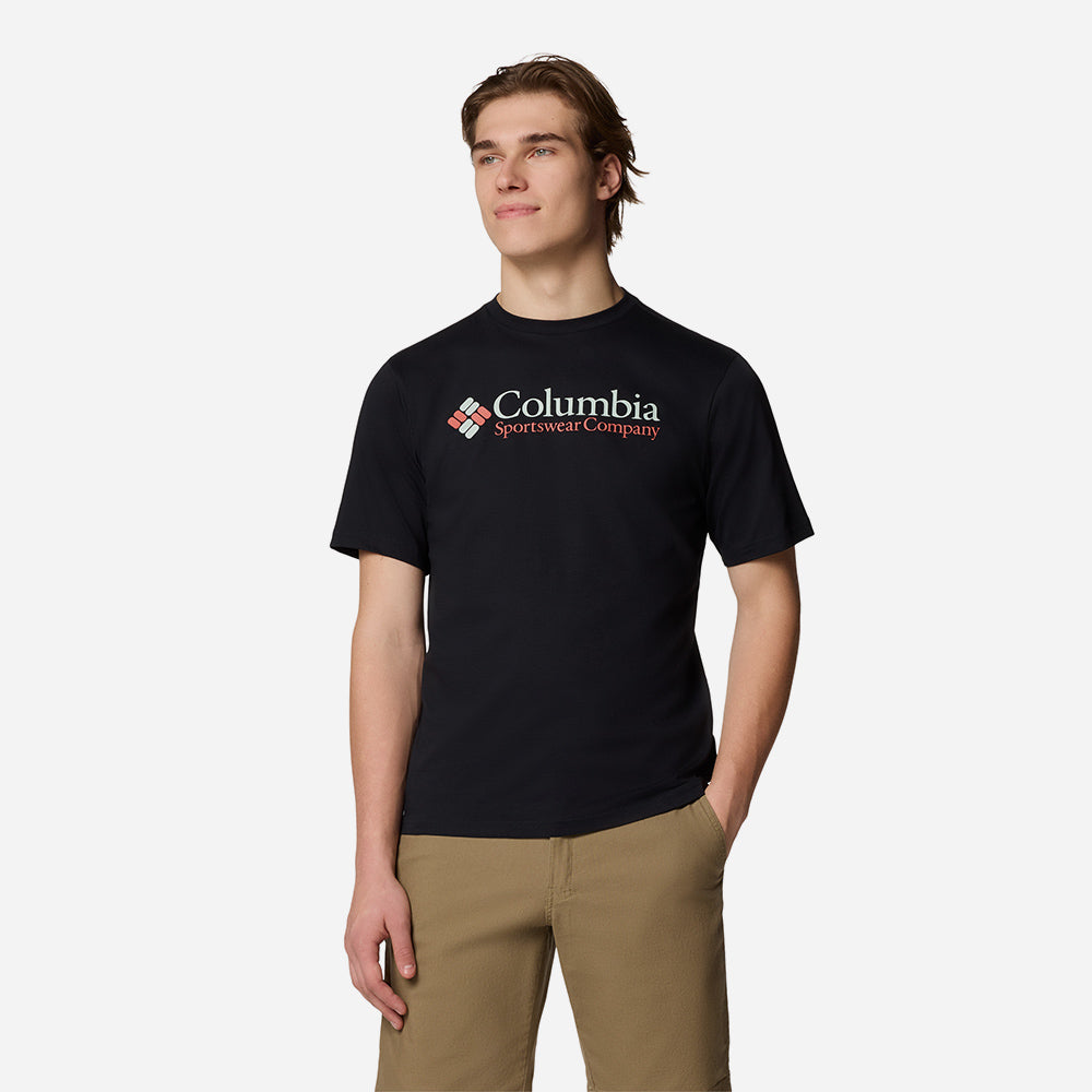 Áo Thun Tay Ngắn Nam Columbia Csc Basic Logo™ Sleeve - Đen - Supersports Vietnam