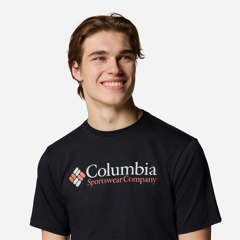 Áo Thun Tay Ngắn Nam Columbia Csc Basic Logo™ Sleeve - Đen - Supersports Vietnam