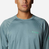 Áo Thun Dài Tay Chống Nắng Nam Columbia Pfg Terminal Tackle™ Heather - Xanh Mint - Supersports Vietnam