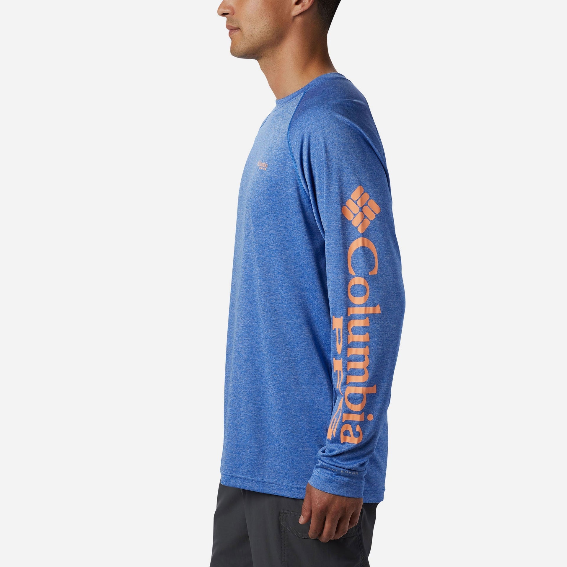 Áo Thun Dài Tay Chống Nắng Nam Columbia Pfg Terminal Tackle™ Heather - Xanh Dương - Supersports Vietnam