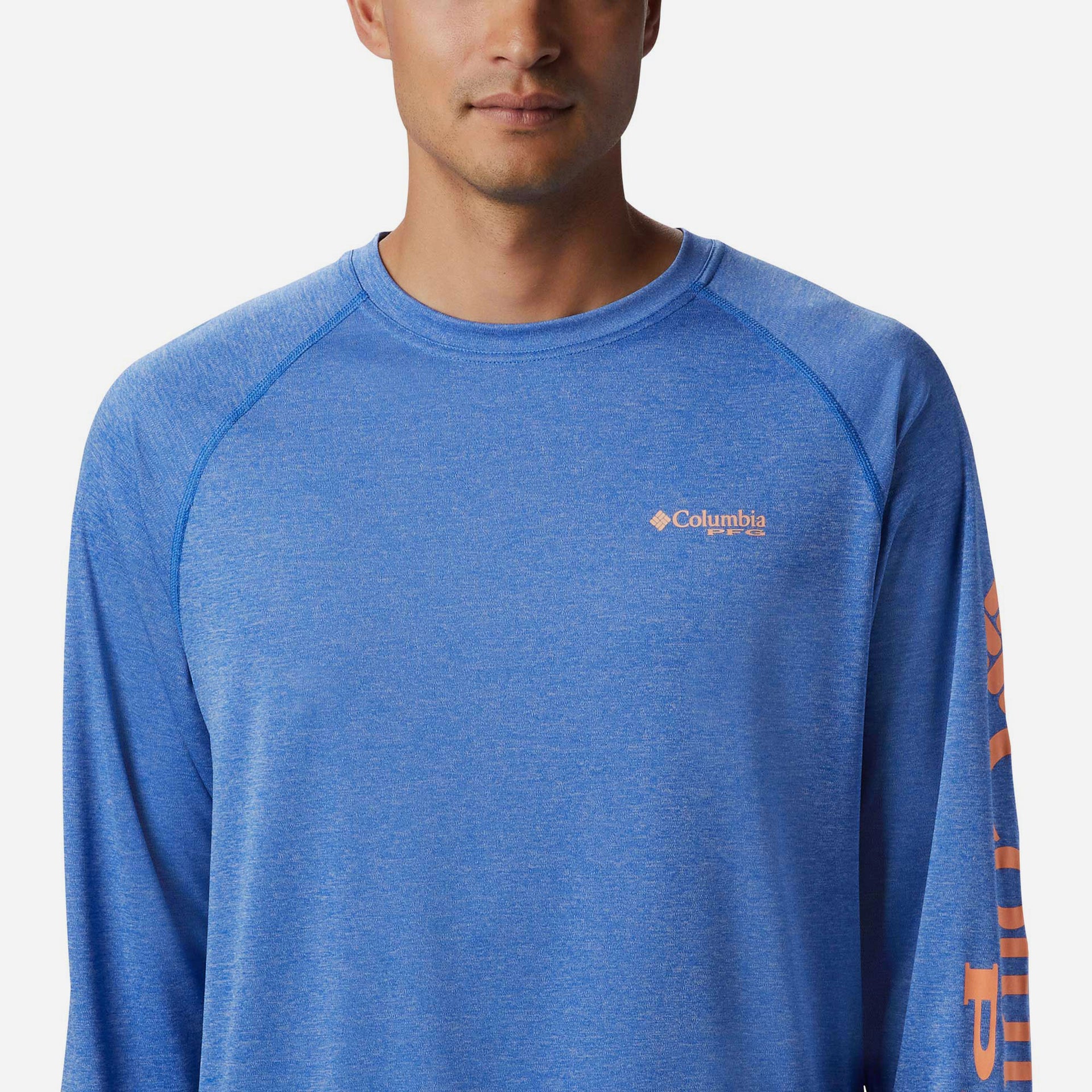 Áo Thun Dài Tay Chống Nắng Nam Columbia Pfg Terminal Tackle™ Heather - Xanh Dương - Supersports Vietnam
