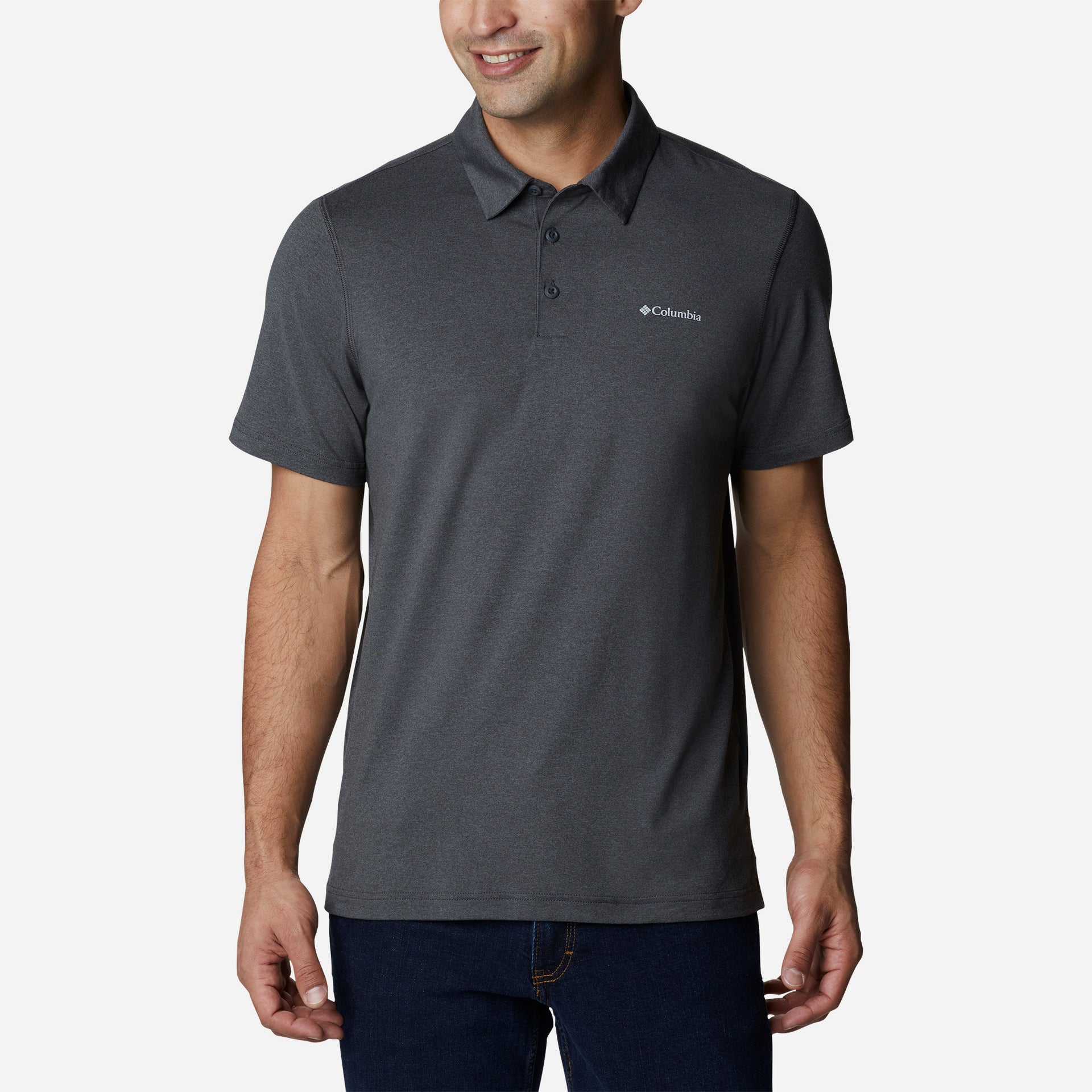 Áo Polo Ngắn Tay Chống Nắng Nam Columbia Tech Trail™ - Xám - Supersports Vietnam