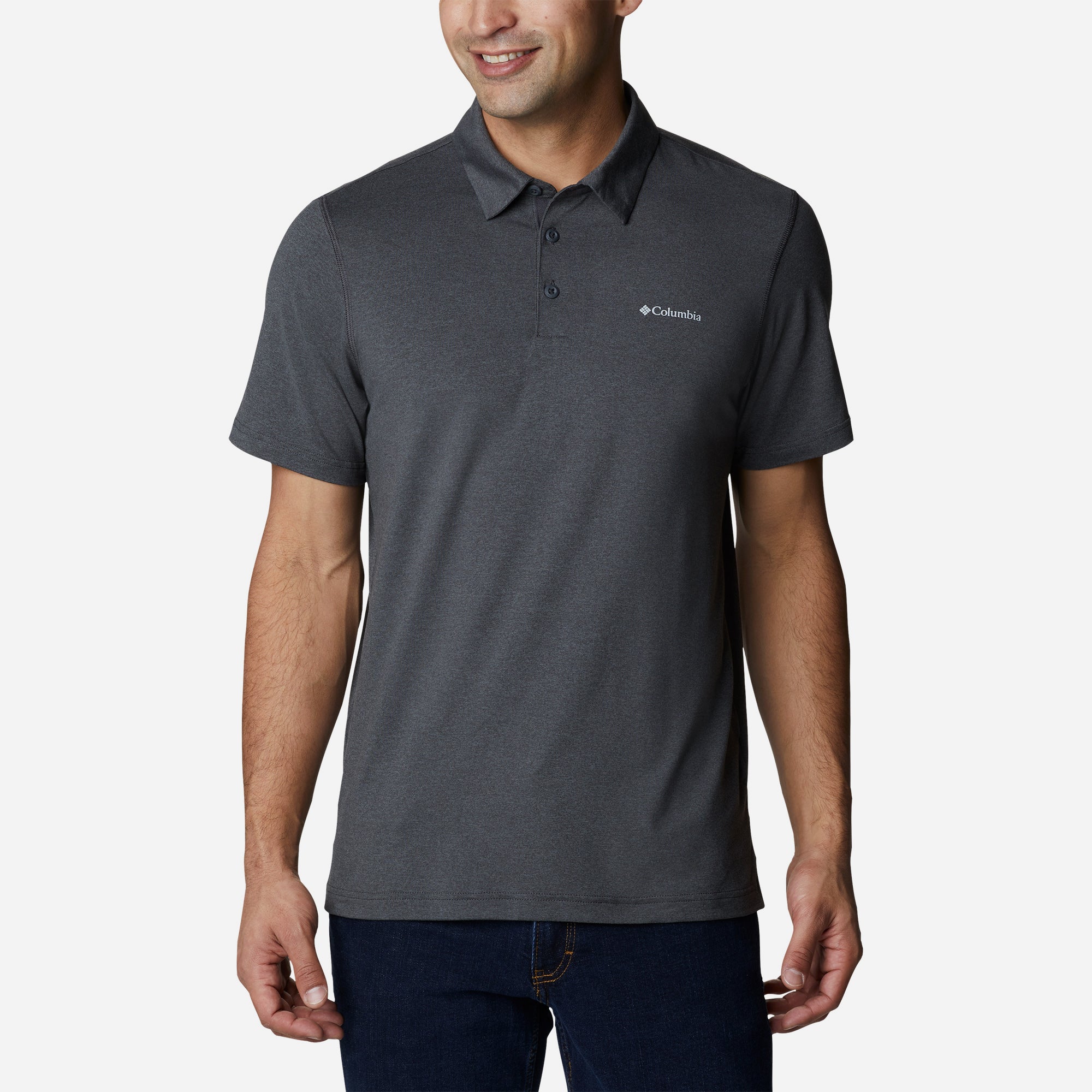 Áo Polo Ngắn Tay Chống Nắng Nam Columbia Tech Trail™ - Xám - Supersports Vietnam