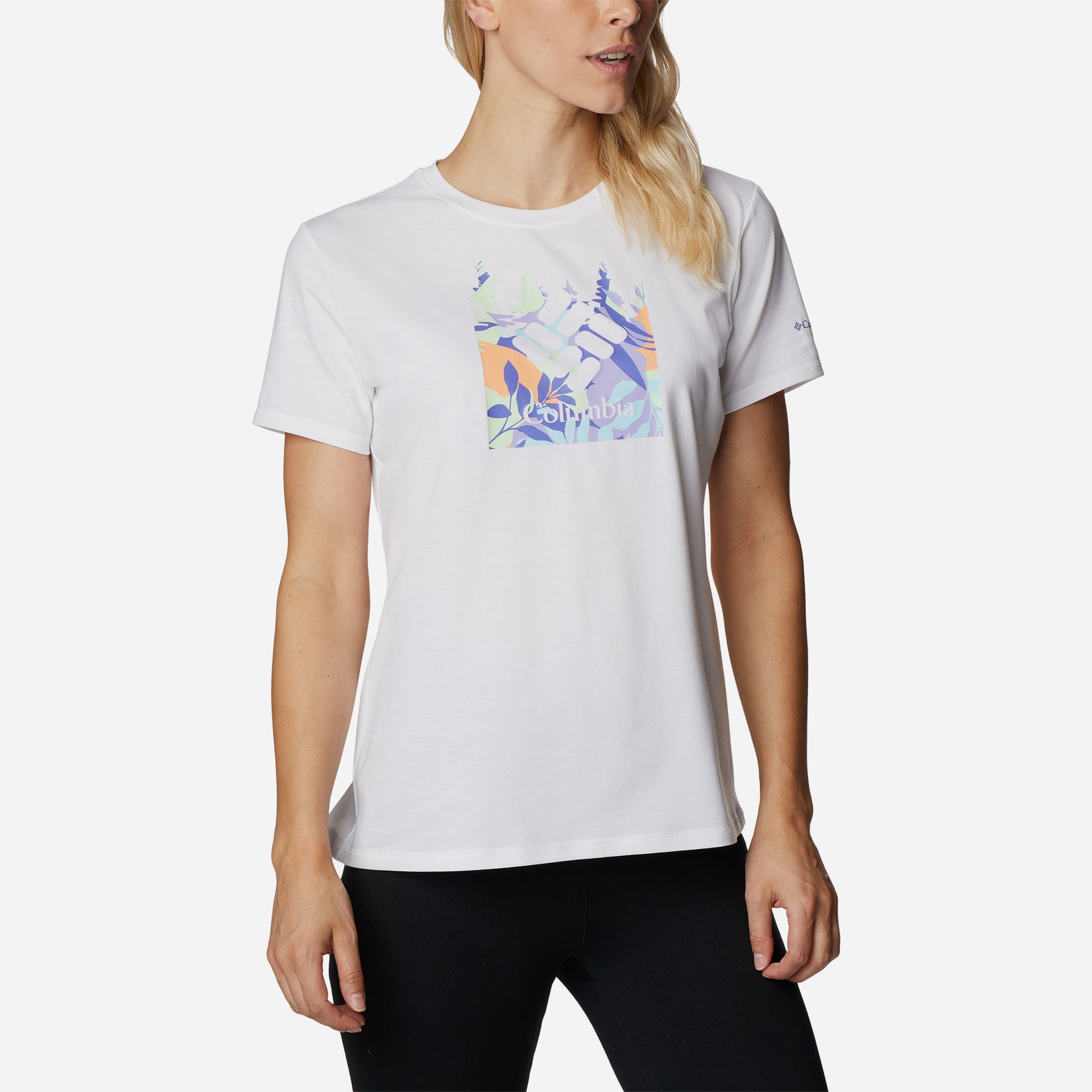 Áo Thun Ngắn Tay Chống Nắng Nữ Columbia Sun Trek™ Graphic - Trắng - Supersports Vietnam