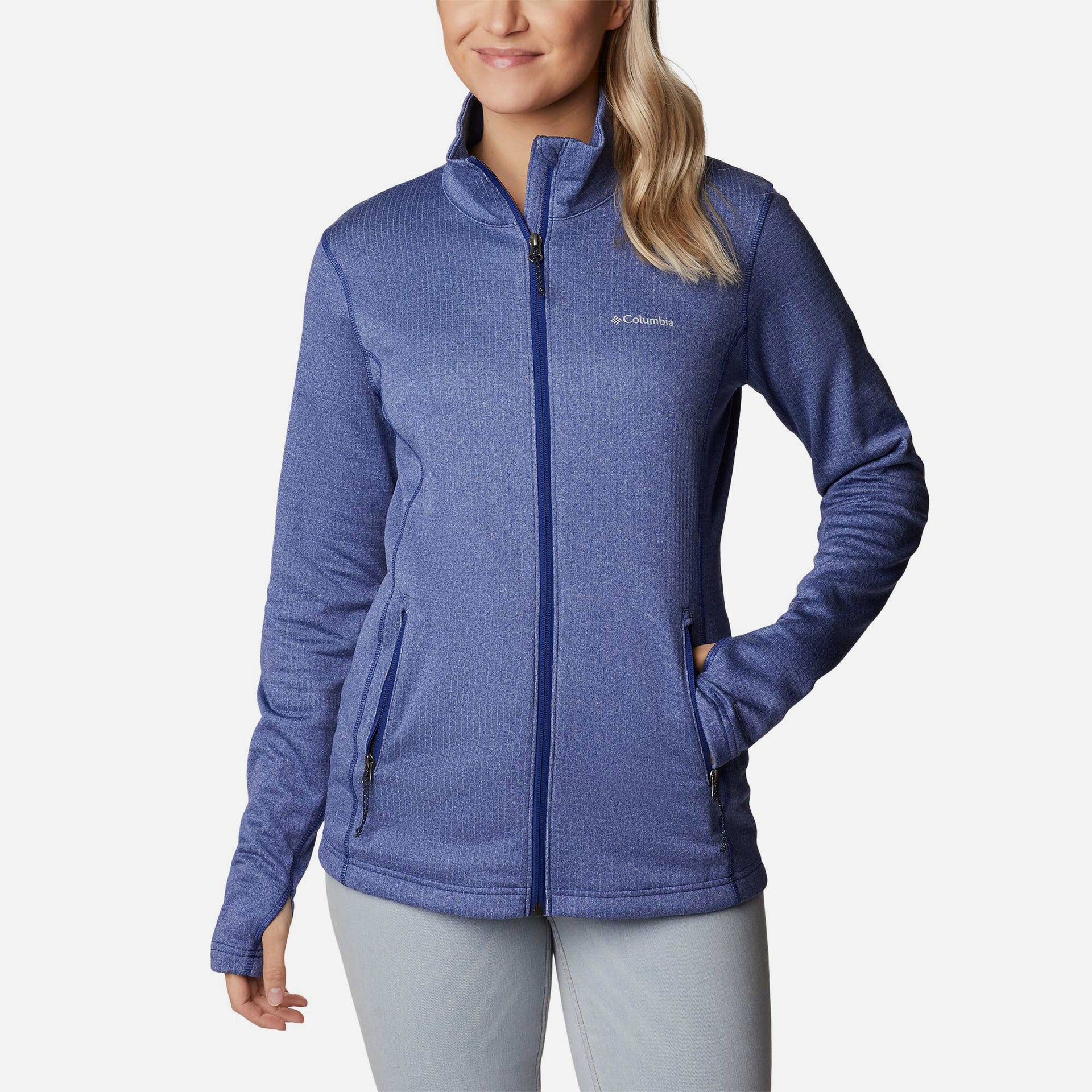 Áo Khoác Nhanh Khô Nữ Columbia W Park View™ Grid Fleece Full Zip - Xanh Dương - Supersports Vietnam
