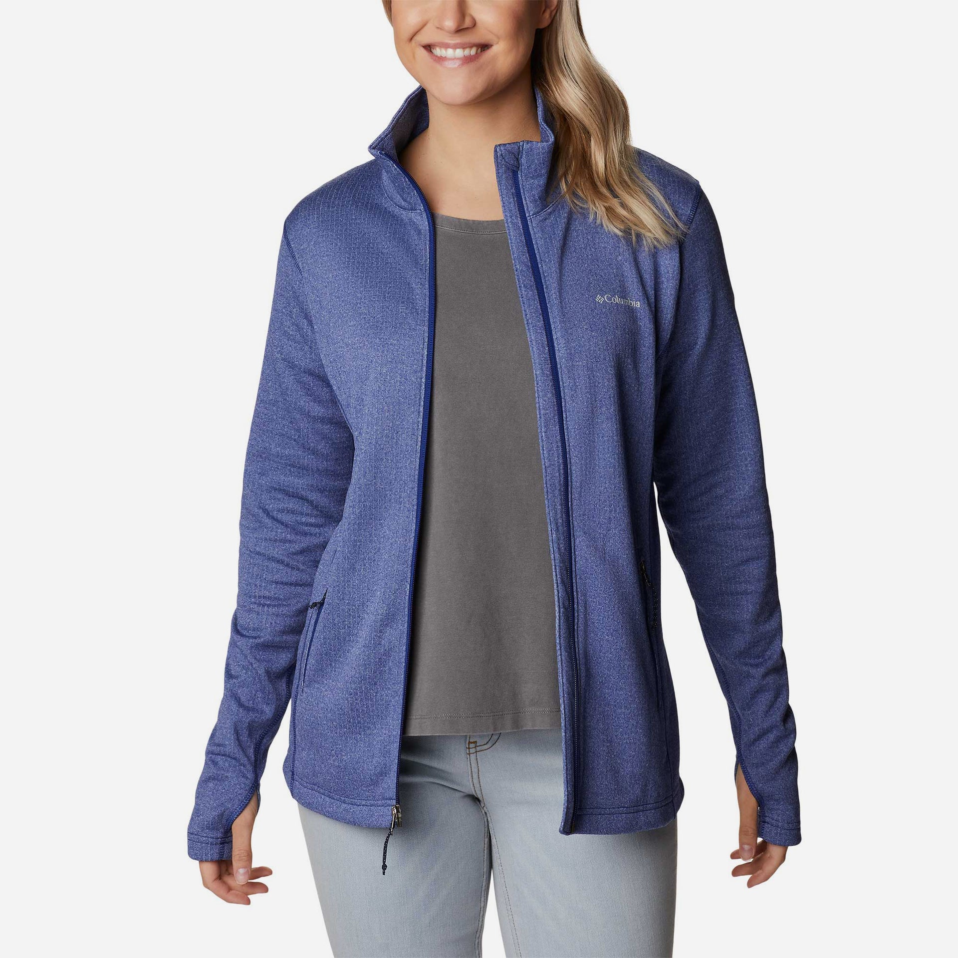 Áo Khoác Nhanh Khô Nữ Columbia W Park View™ Grid Fleece Full Zip - Xanh Dương - Supersports Vietnam