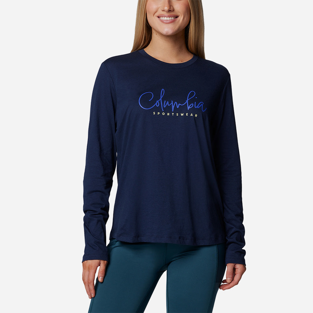 Áo Thun Tay Dài Nữ Columbia Columbia Trek™ Relaxed - Xanh Navy - Supersports Vietnam