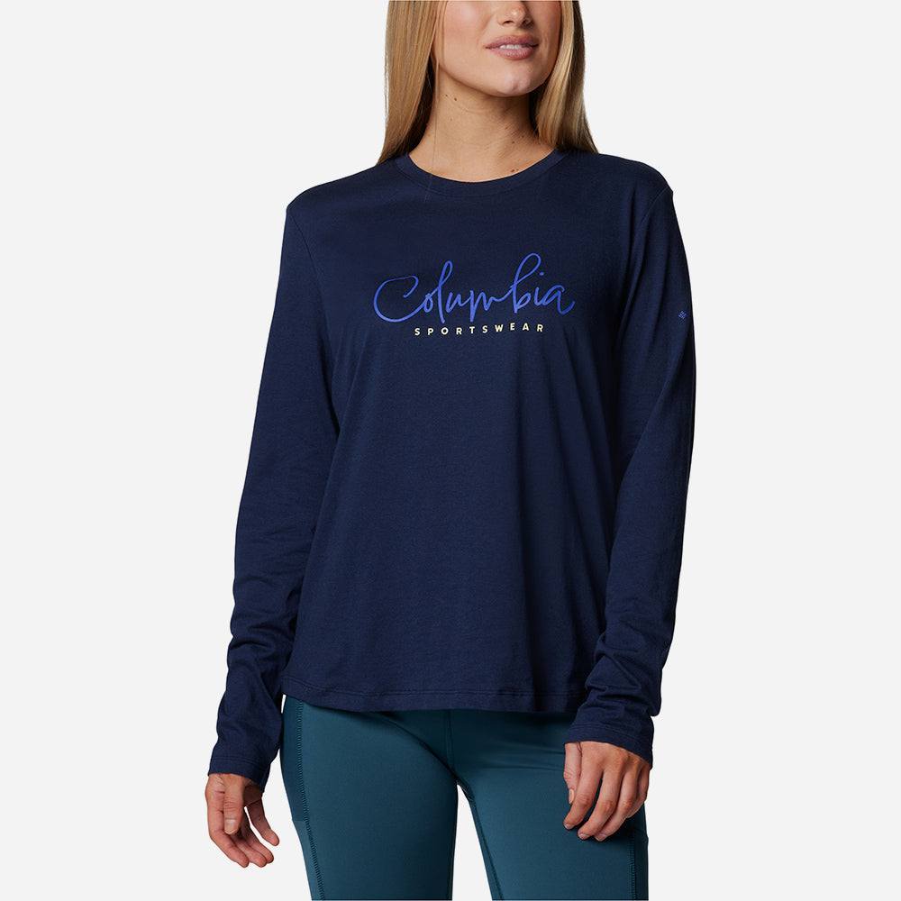 Áo Thun Tay Dài Nữ Columbia Columbia Trek™ Relaxed - Xanh Navy - Supersports Vietnam
