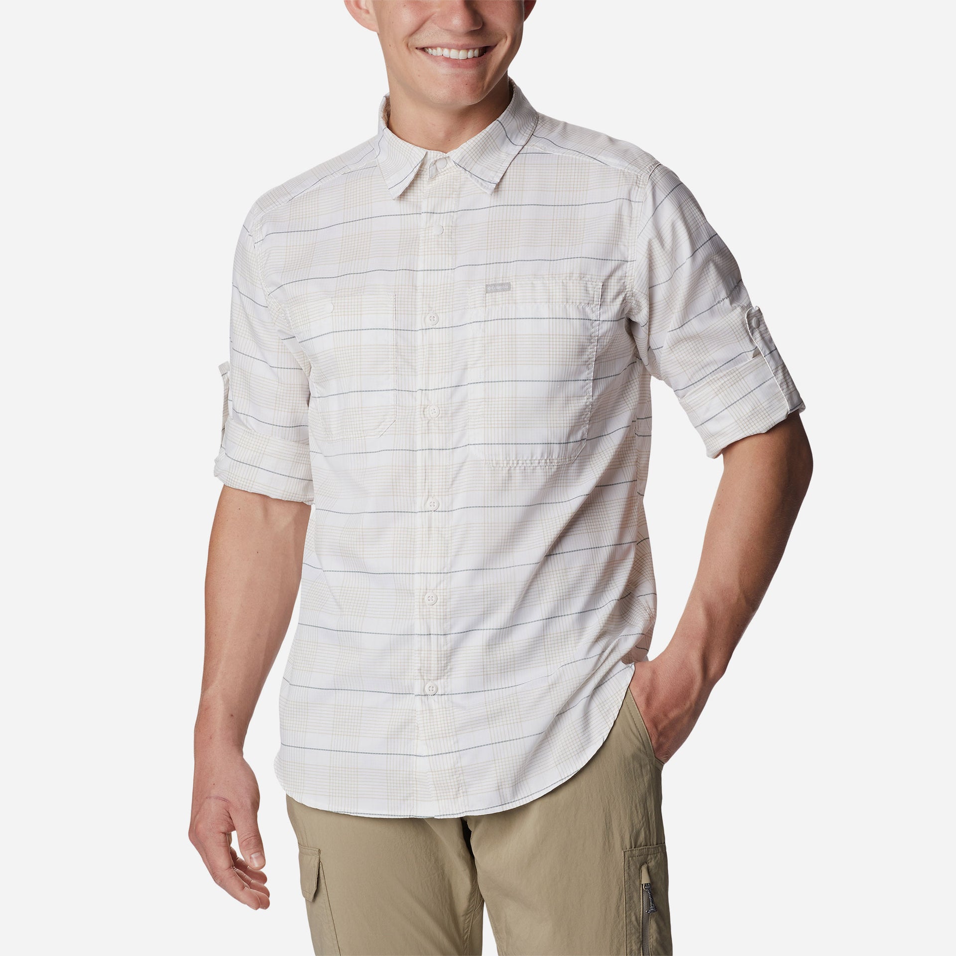Áo Sơ Mi Dài Tay Nam Columbia Silver Ridge™ Utility Lite Plaid - Trắng - Supersports Vietnam
