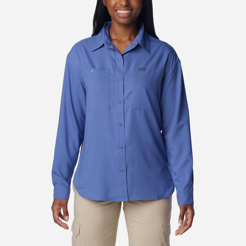 Áo Sơ Mi Tay Dài Nữ Columbia Silver Ridge Utility™ Longsleeve - Xanh Dương - Supersports Vietnam