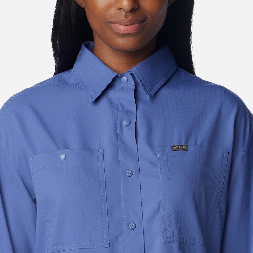 Áo Sơ Mi Tay Dài Nữ Columbia Silver Ridge Utility™ Longsleeve - Xanh Dương - Supersports Vietnam