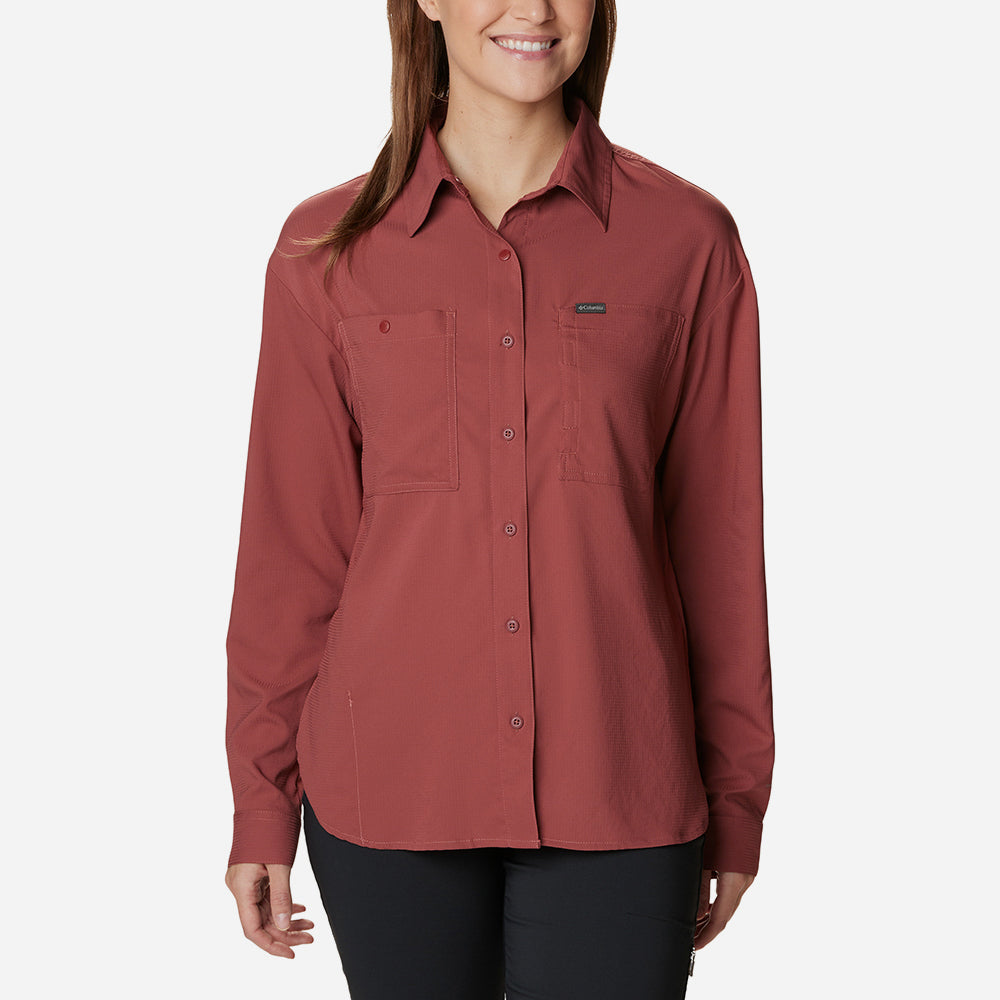 Áo Sơ Mi Tay Dài Nữ Columbia Silver Ridge Utility™ - Đỏ - Supersports Vietnam