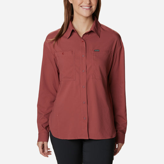Áo Sơ Mi Tay Dài Nữ Columbia Silver Ridge Utility™ - Đỏ - Supersports Vietnam