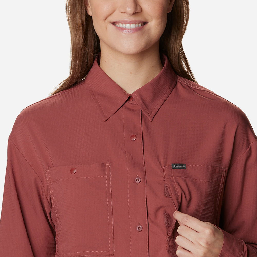 Áo Sơ Mi Tay Dài Nữ Columbia Silver Ridge Utility™ - Đỏ - Supersports Vietnam