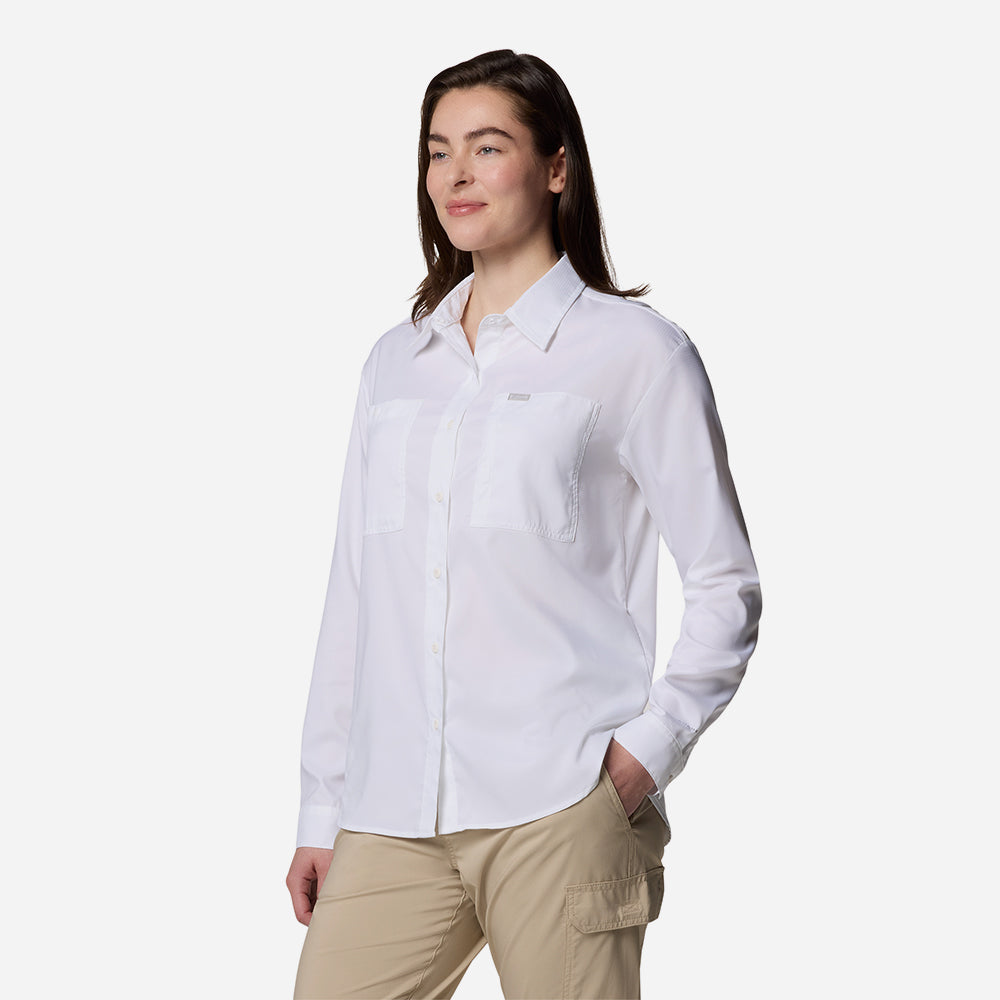 Áo Sơ Mi Dài Tay Nữ Columbia Silver Ridge Utility™ Long Sleeve - Trắng - Supersports Vietnam