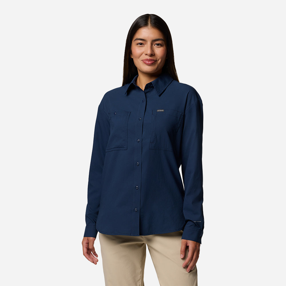 Áo Sơ Mi Dài Tay Nữ Columbia Silver Ridge Utility™ Long Sleeve - Xanh Navy - Supersports Vietnam