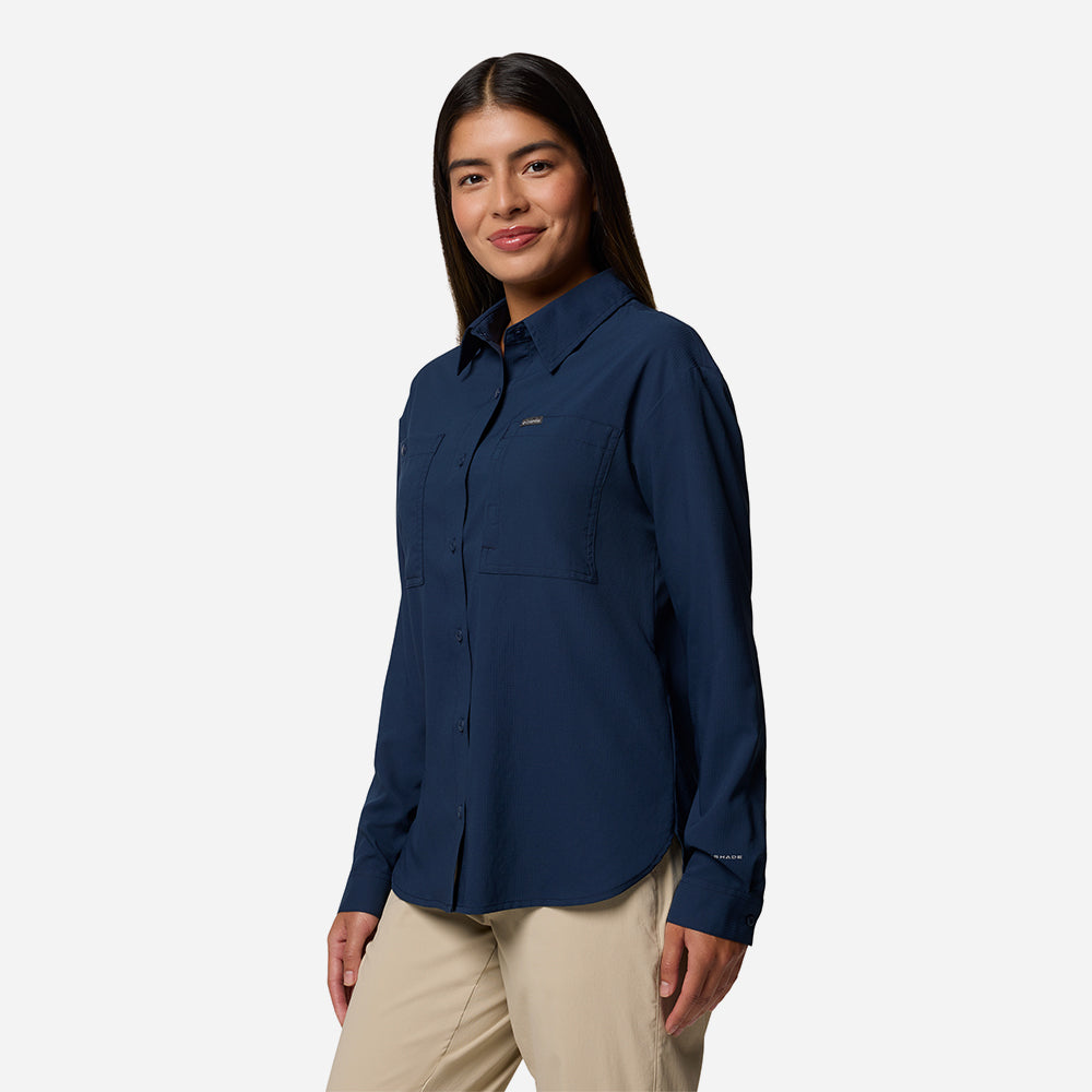Áo Sơ Mi Dài Tay Nữ Columbia Silver Ridge Utility™ Long Sleeve - Xanh Navy - Supersports Vietnam