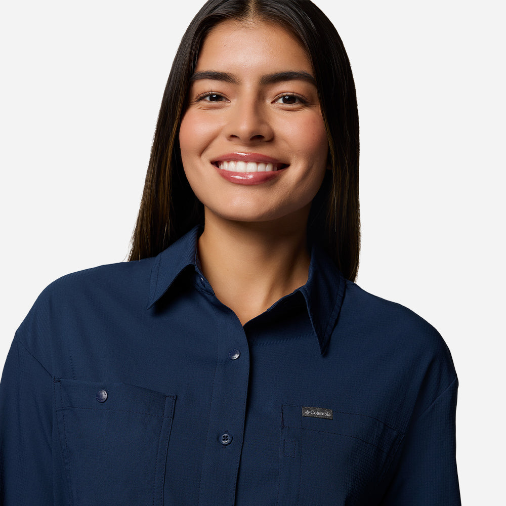 Áo Sơ Mi Dài Tay Nữ Columbia Silver Ridge Utility™ Long Sleeve - Xanh Navy - Supersports Vietnam