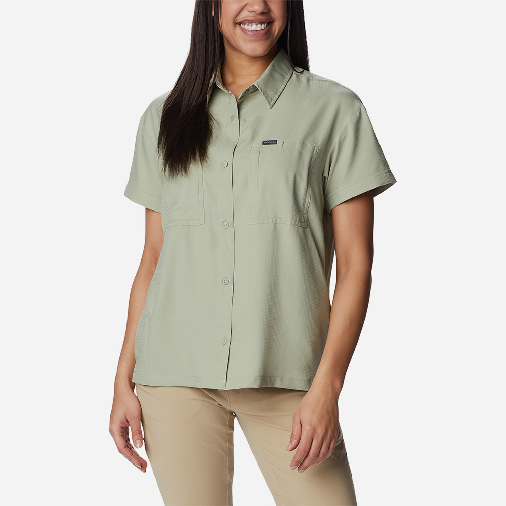 Áo Sơ Mi Tay Ngắn Nữ Columbia Silver Ridge Utility™ Short Sleeve - Xanh Lá - Supersports Vietnam