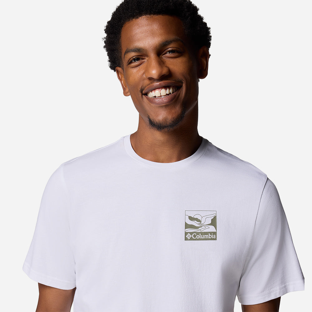 Áo Thun Tay Ngắn Nam Columbia Explorers Canyon™ Back Short Sleeve - Trắng - Supersports Vietnam