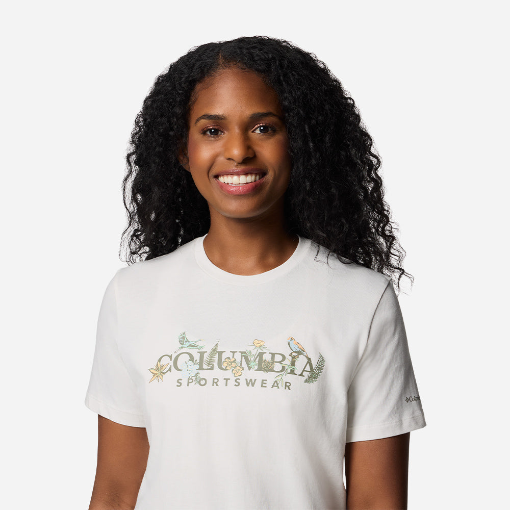 Áo Thun Tay Ngắn Nữ Columbia Boundleshort Sleeve Beauty™ Logo Short Sleeve - Trắng - Supersports Vietnam