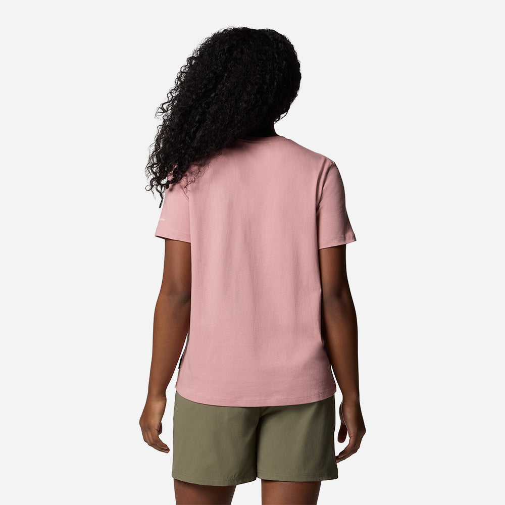 Áo Thun Tay Ngắn Nữ Columbia Boundleshort Sleeve Beauty™ Logo Short Sleeve - Hồng - Supersports Vietnam
