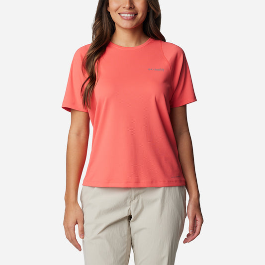 Áo Thun Tay Ngắn Nữ Columbia Summit Valley™ Short Sleeve Crew - Hồng - Supersports Vietnam