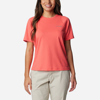 Áo Thun Tay Ngắn Nữ Columbia Summit Valley™ Short Sleeve Crew - Hồng - Supersports Vietnam