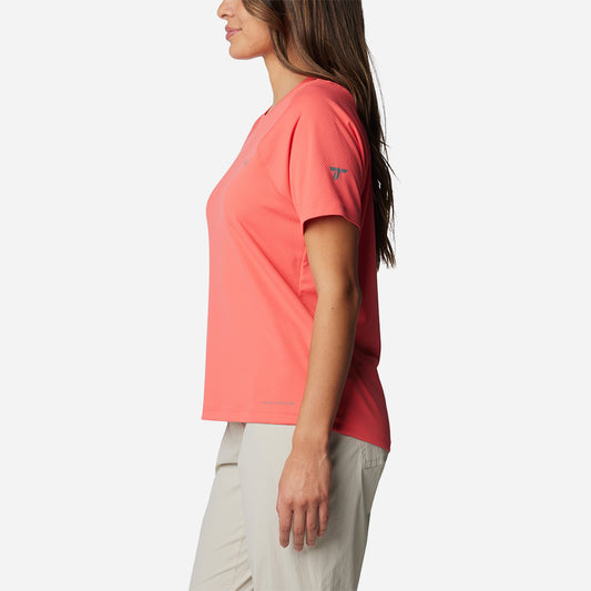 Áo Thun Tay Ngắn Nữ Columbia Summit Valley™ Short Sleeve Crew - Hồng - Supersports Vietnam