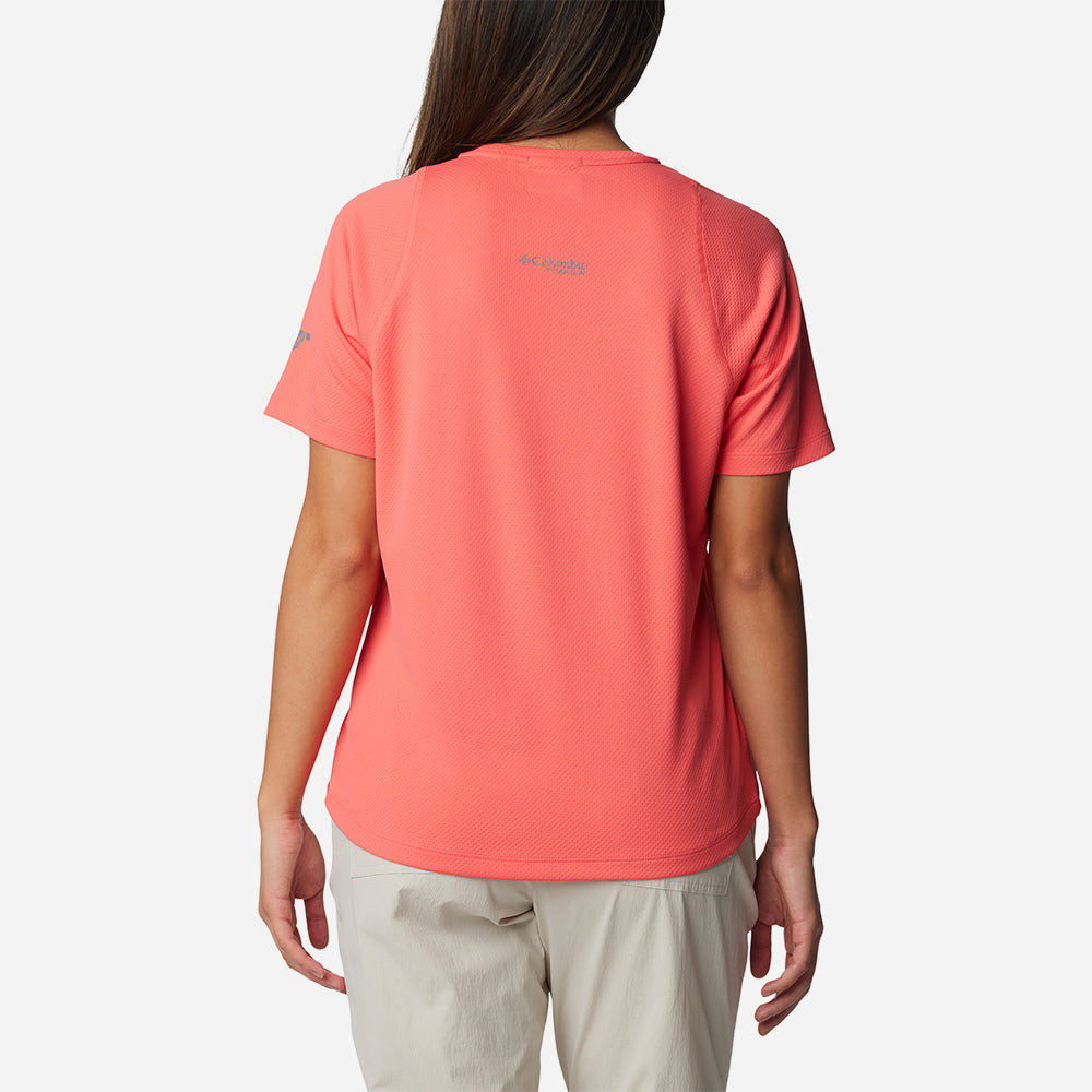 Áo Thun Tay Ngắn Nữ Columbia Summit Valley™ Short Sleeve Crew - Hồng - Supersports Vietnam