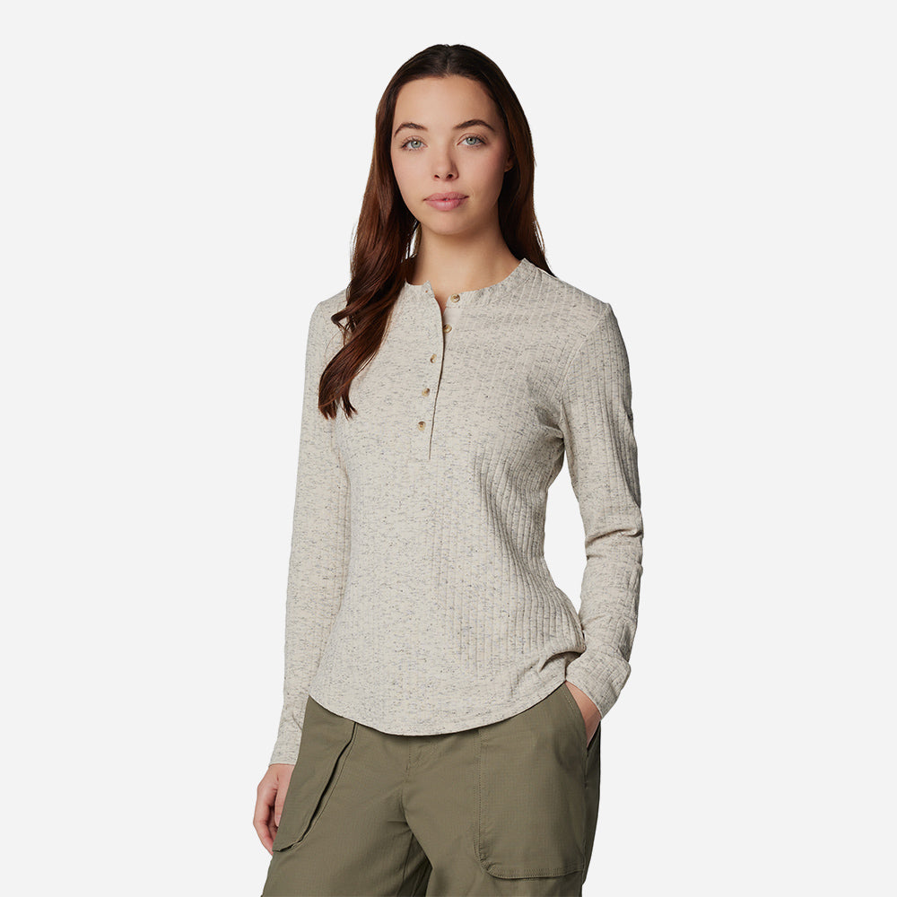 Áo Thun Tay Dài Nữ Columbia Brea Falls™ Henley - Xám - Supersports Vietnam