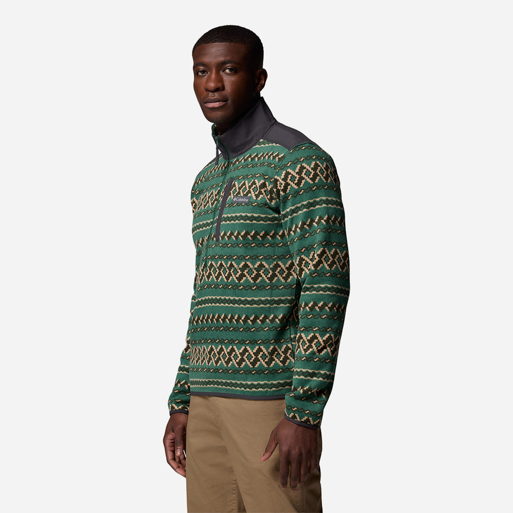 Áo Khoác Nam Columbia Sweater Weather™ Printed Half Zip II - Xanh Lá - Supersports Vietnam