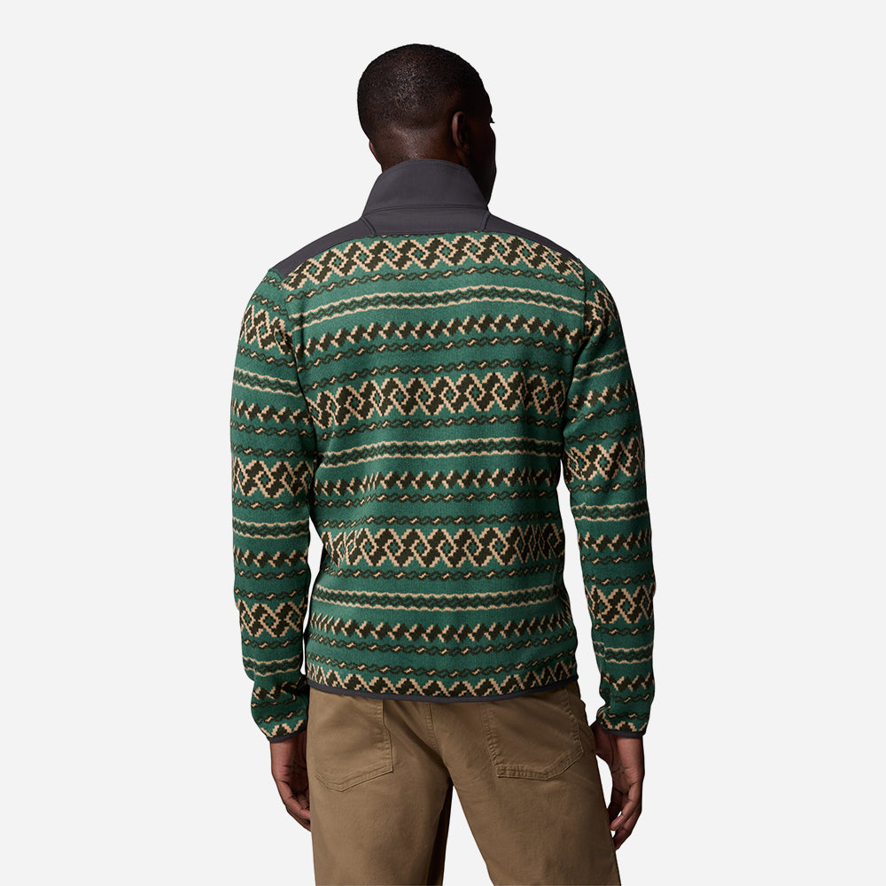 Áo Khoác Nam Columbia Sweater Weather™ Printed Half Zip II - Xanh Lá - Supersports Vietnam