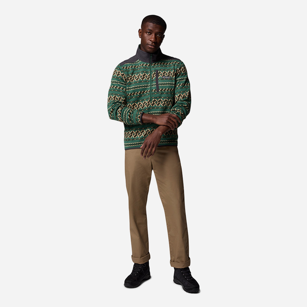 Áo Khoác Nam Columbia Sweater Weather™ Printed Half Zip II - Xanh Lá - Supersports Vietnam