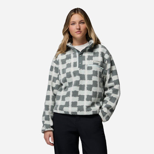 Áo Khoác Nữ Columbia Helvetia™ II Printed Cropped Half Snap - Xám - Supersports Vietnam