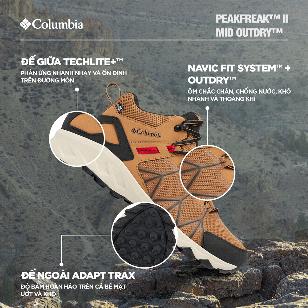 Giày Leo Núi Nam Columbia Peakfreak™ Ii Mid Outdry™ - Nâu - Supersports Vietnam