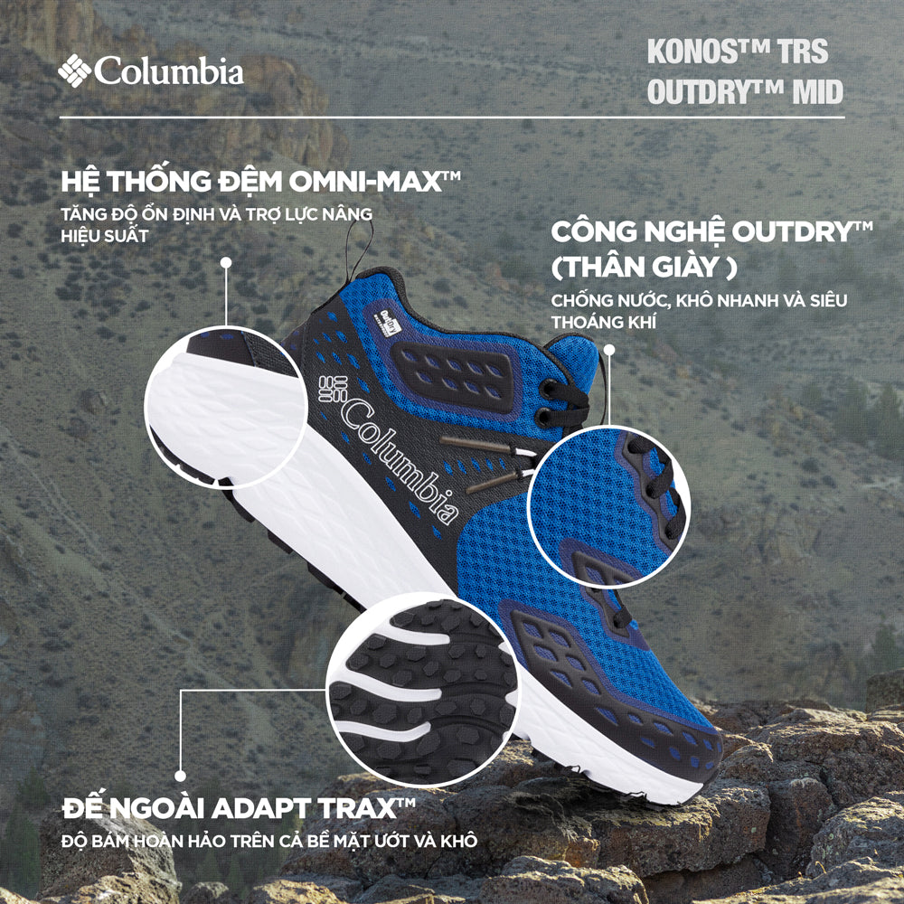 Giày Leo Núi Nam Columbia Konos™ Trs Outdry™ Mid - Xanh Dương - Supersports Vietnam