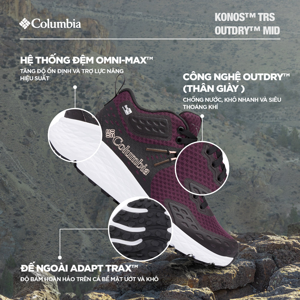 Giày Leo Núi Nữ Columbia Konos™ Trs Outdry™ Mid - Tím - Supersports Vietnam