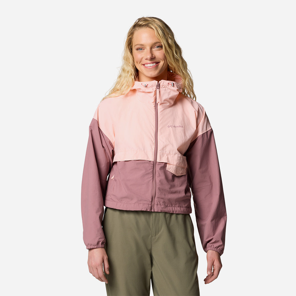 Áo Khoác Nữ Columbia Spire Valley™ Cropped Windbreaker - Hồng - Supersports Vietnam