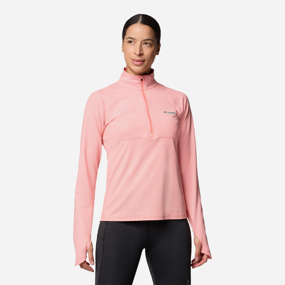 Áo Thun Dài Tay Nữ Columbia Summit Valley™ Half Zip - Hồng - Supersports Vietnam