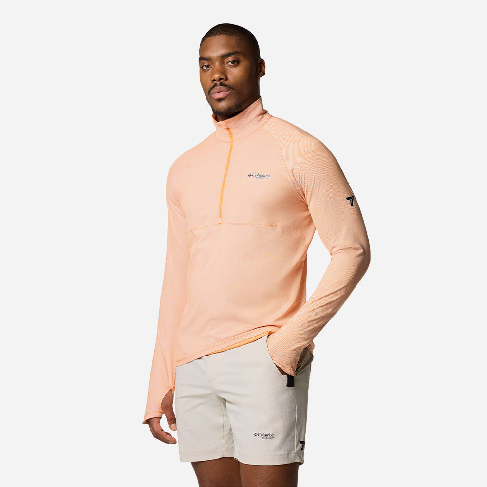 Áo Thun Dài Tay Nam Columbia Summit Valley™ Half Zip - Cam San Hô - Supersports Vietnam